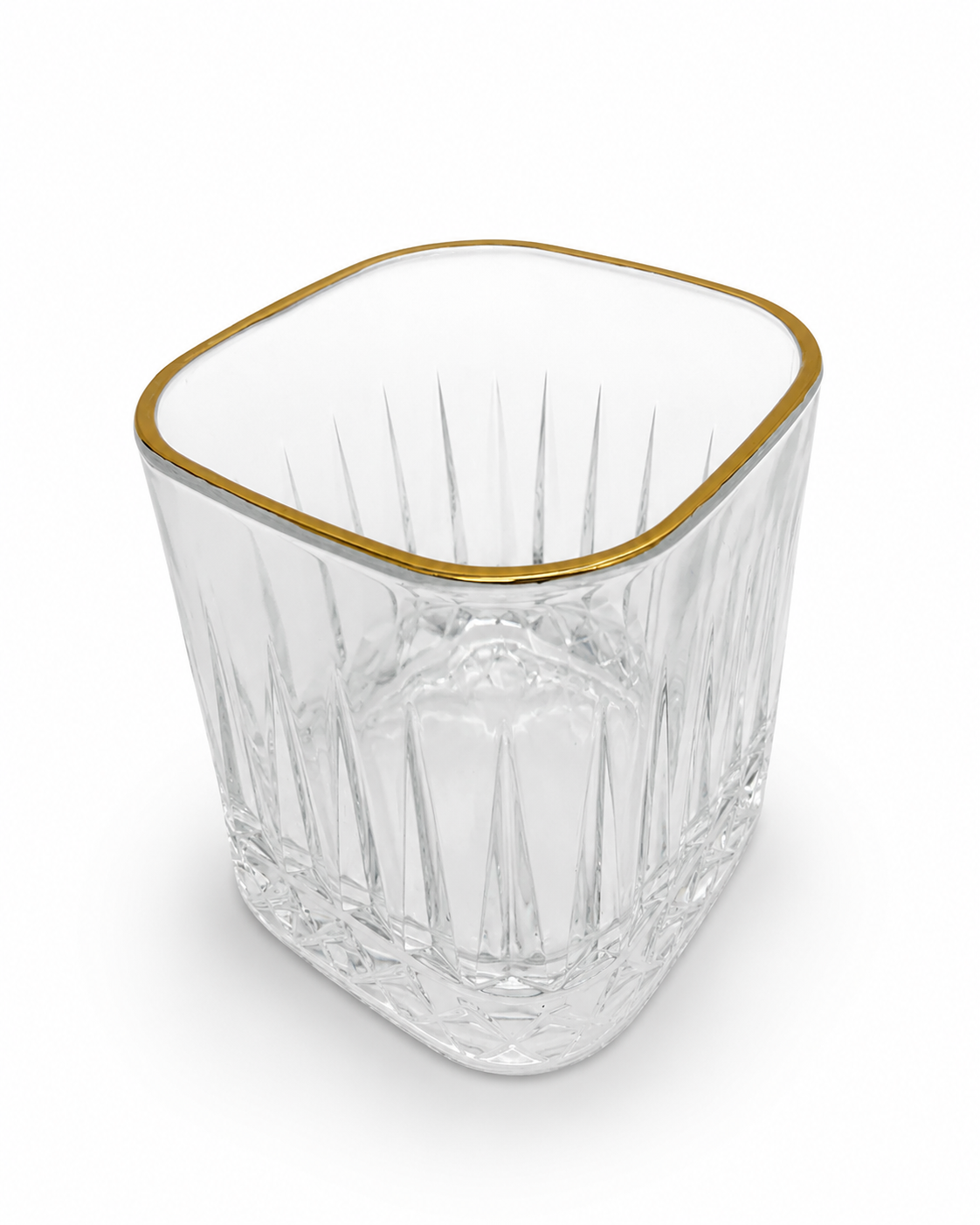 6 Pcs Premium Gold Rim Crystal Glass Tumbler Set