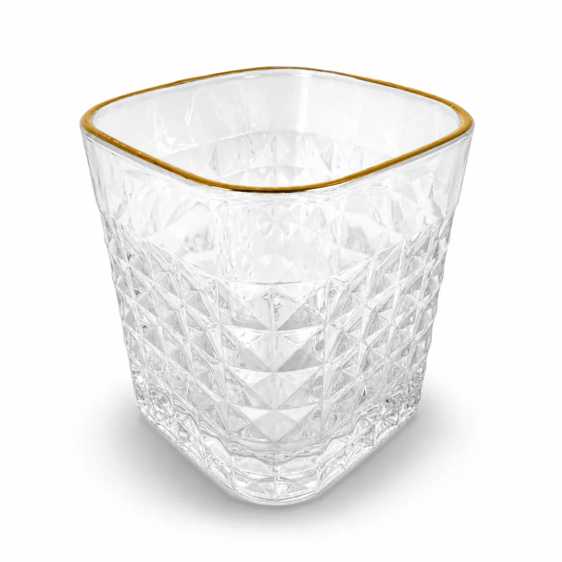 6 Pcs Premium Gold Rim Crystal Glass Tumbler Set