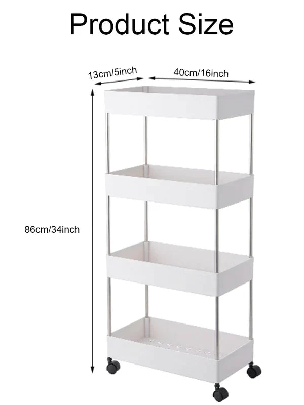 4 Tier Slim Trolley