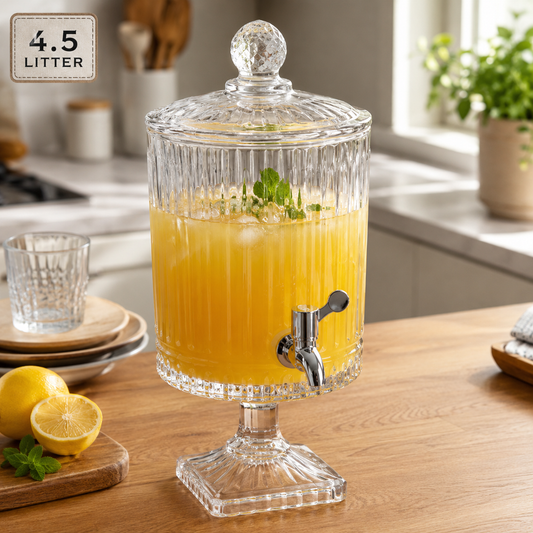 4.5L Crystal Glass Beverage Dispenser with Lid
