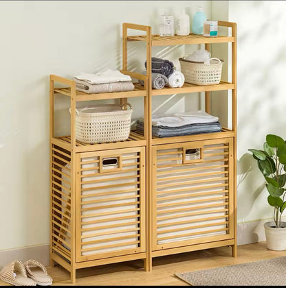 2-Tier Multi Bamboo Laundry Wooden