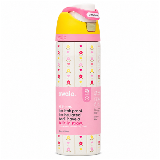 Owala 24oz Floral Bloom Edition FreeSip Insulated Water Bottle – Special Edition