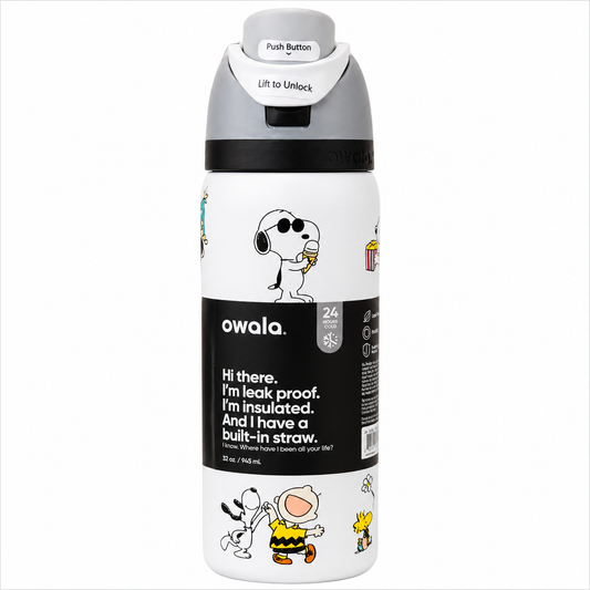 Owala 32oz Peanuts Snoopy Classic Edition FreeSip Insulated Water Bottle – Limited Collection