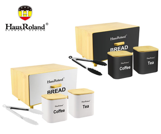 Haus Roland Bread Box With Jar-3 Piece With Tong