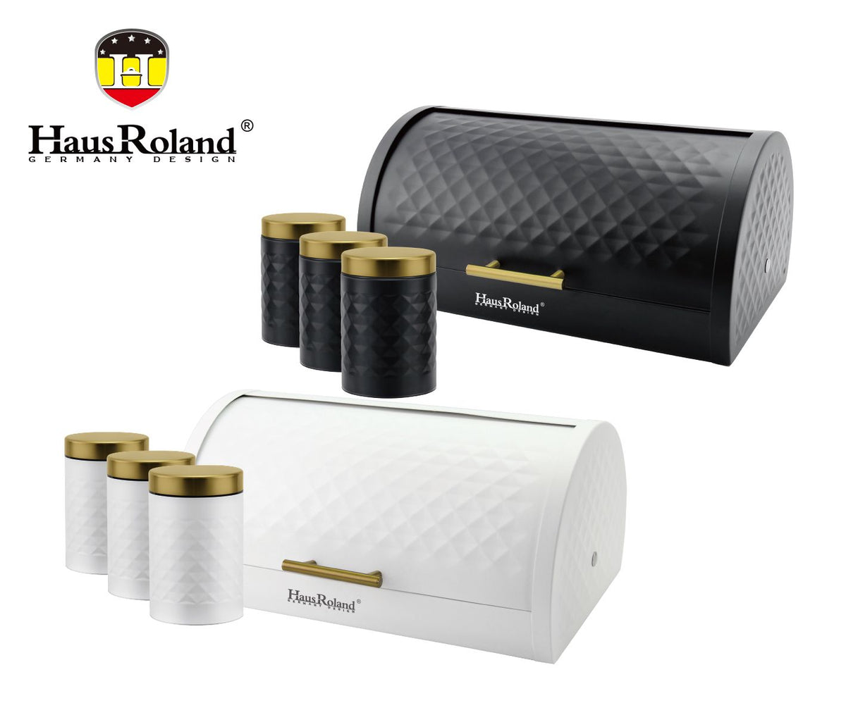 Haus Roland Bread Box With Jars-4 Piece Set Texture