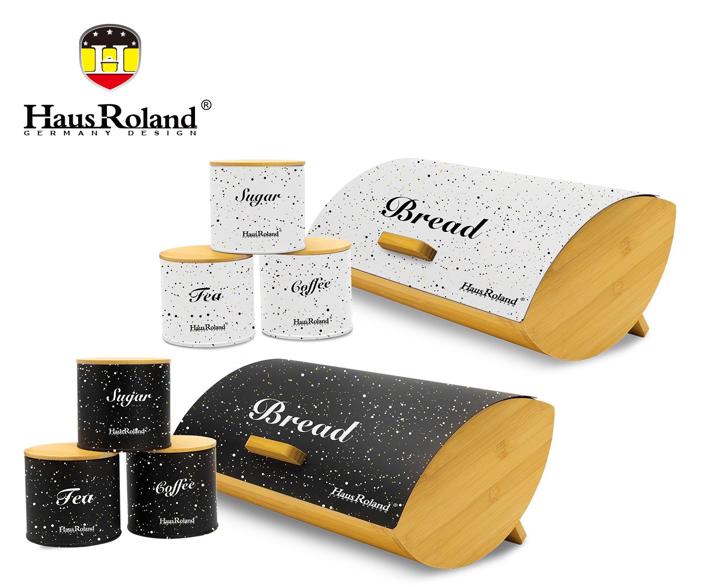 Haus Roland Bread Bin With Jars-4 Piece Set