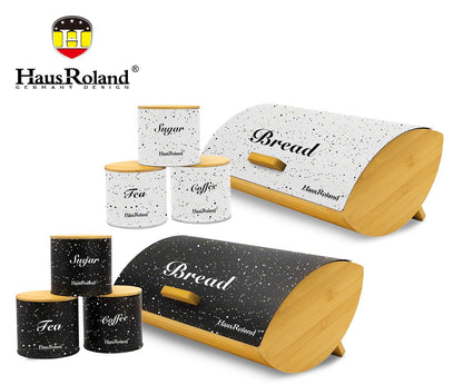 Haus Roland Bread Bin With Jars-4 Piece Set