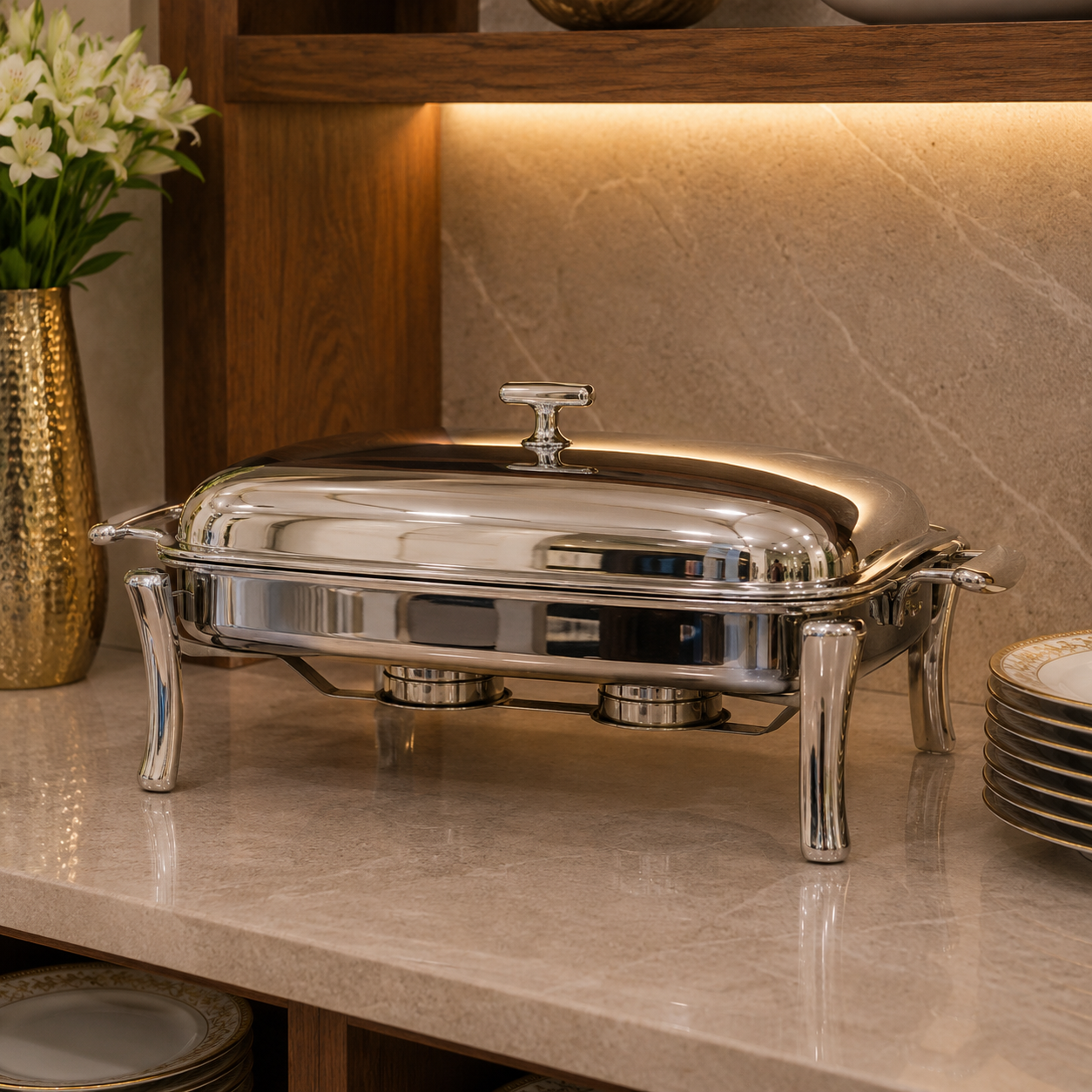 3L Rectangular Stainless Steel Serving Chafing Dish