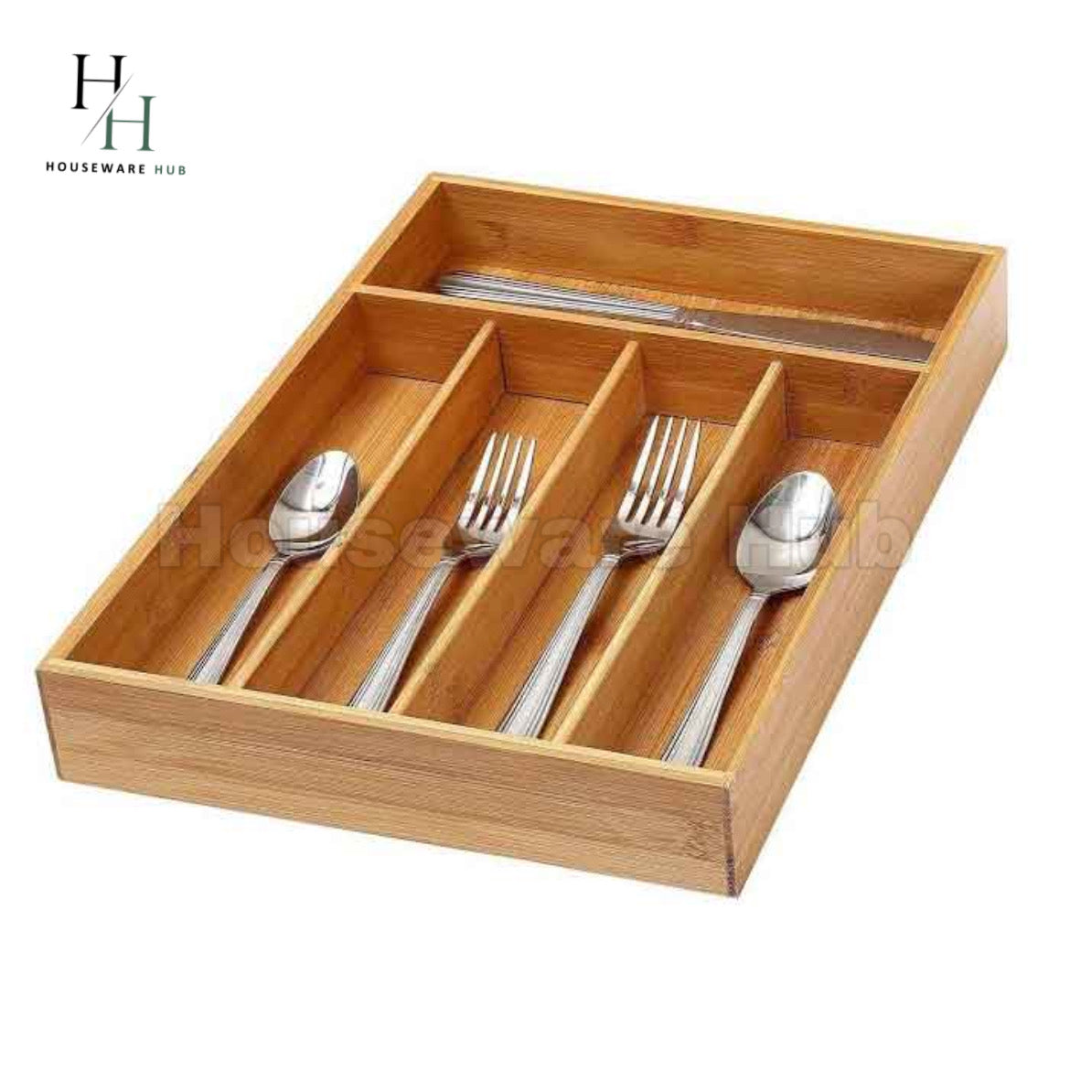5 Grid Bamboo Cutlery Tray