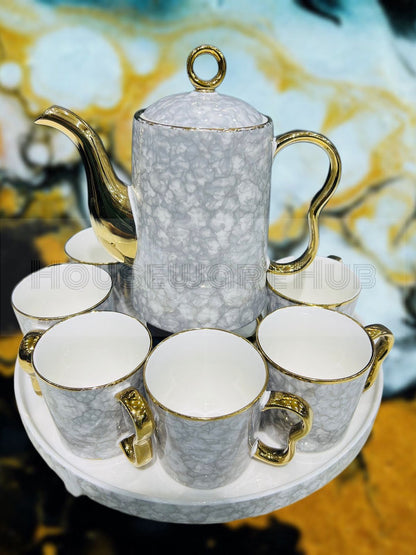 Marble-Style Tea Set (8 Piece)