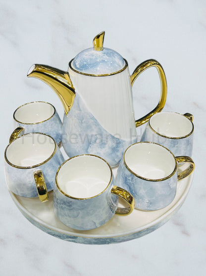 Marble-Style Tea Set (8 Piece)