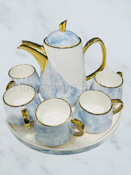 Marble-Style Tea Set (8 Piece)