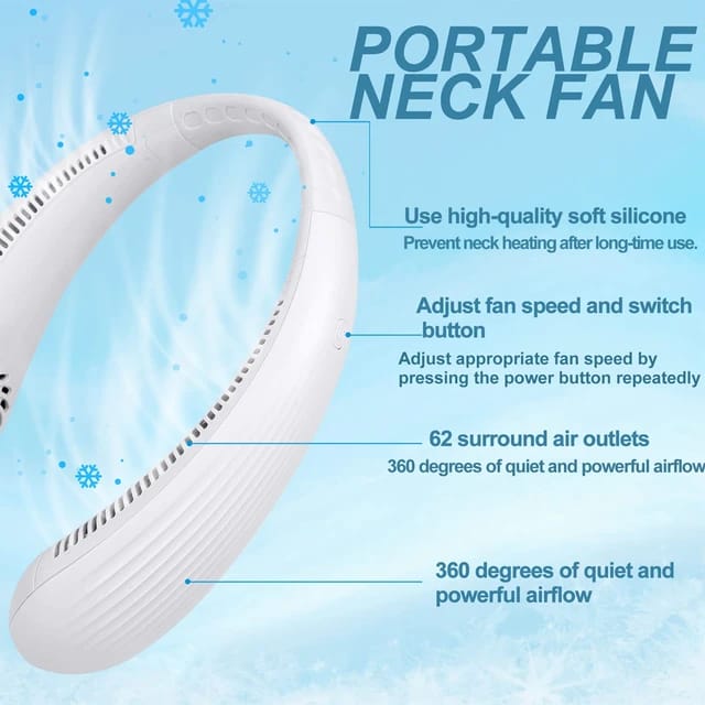 Rechargeable Portable Neck Fan Mini Mute Hanging