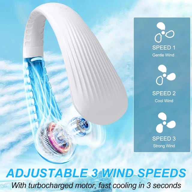 Rechargeable Portable Neck Fan Mini Mute Hanging