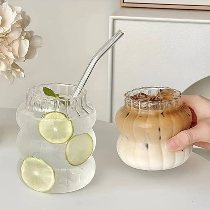 Wavy Ribbed Coffee Glass-1 Piece