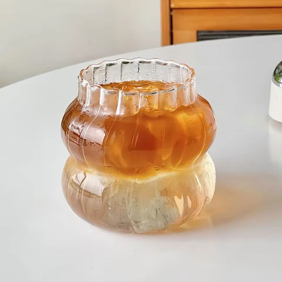 Wavy Ribbed Coffee Glass-1 Piece