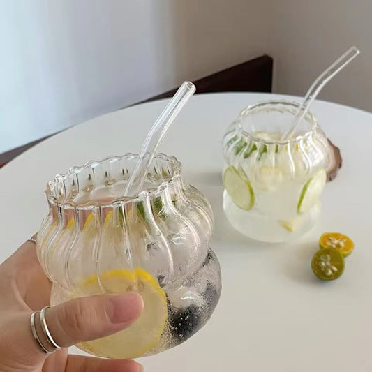 Wavy Ribbed Coffee Glass-1 Piece