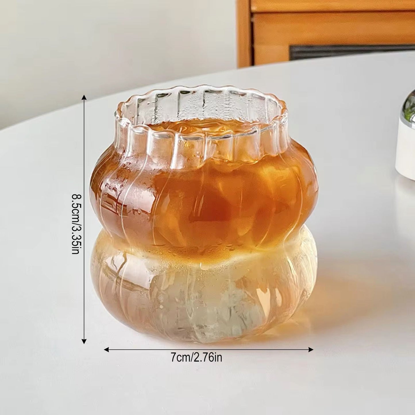 Wavy Ribbed Coffee Glass-1 Piece