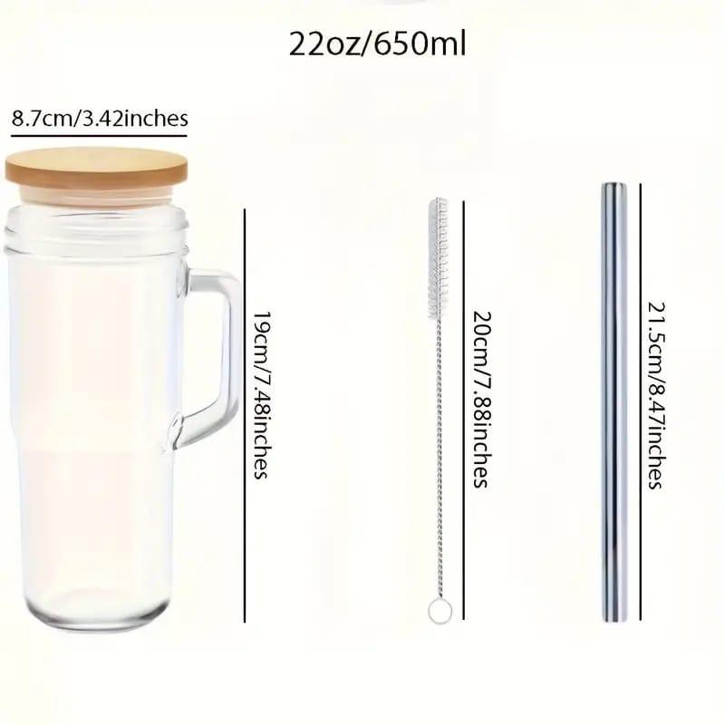 Glass Cup With Bamboo Lid