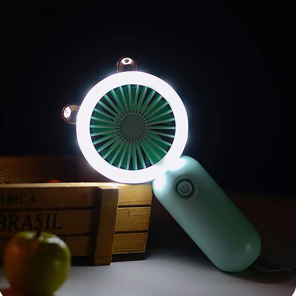 Rechargeable Handheld Mini Fan Portable Night Light