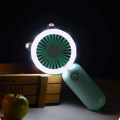 Rechargeable Handheld Mini Fan Portable Night Light