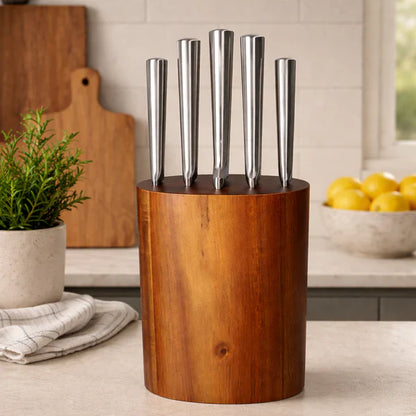Danny Home 5 Piece Knife Set With Acacia Wood Block