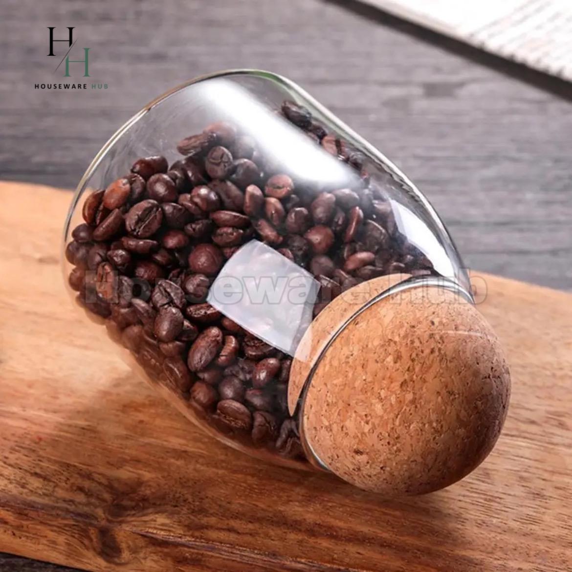 Cork Ball Plain Glass Jar-3 Piece Set
