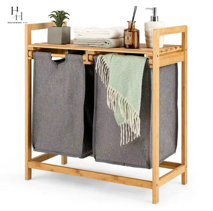 Bamboo Laundry With Dual Compartment