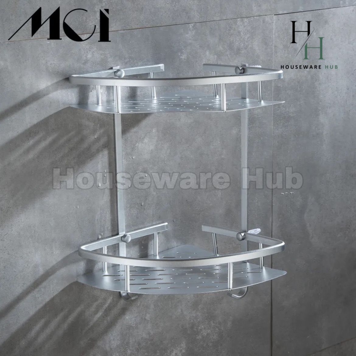 Shower bath holder 2 layer-Aluminium