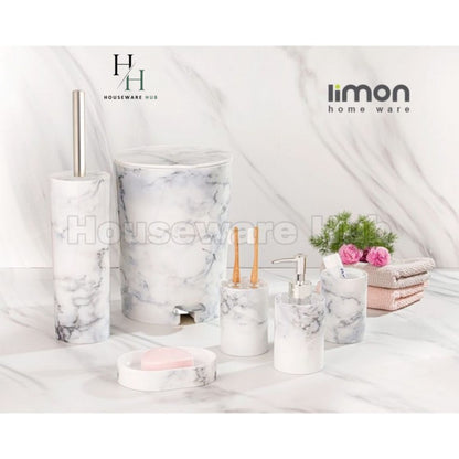 Limon Marble-Design Bathroom Set (6 Piece)
