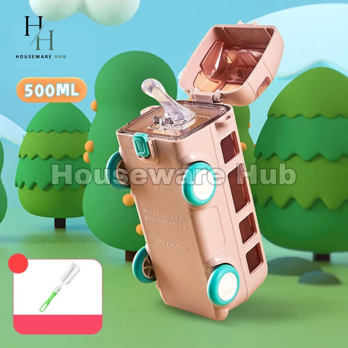 Bus-Style Water Bottle For Kids-500ML