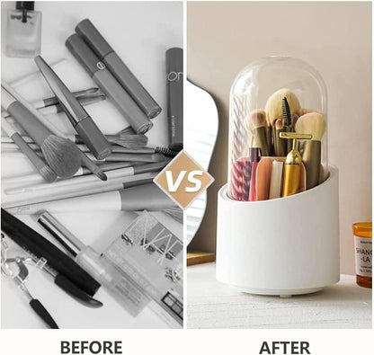 Rotating Makeup Brush Holder with Lid
