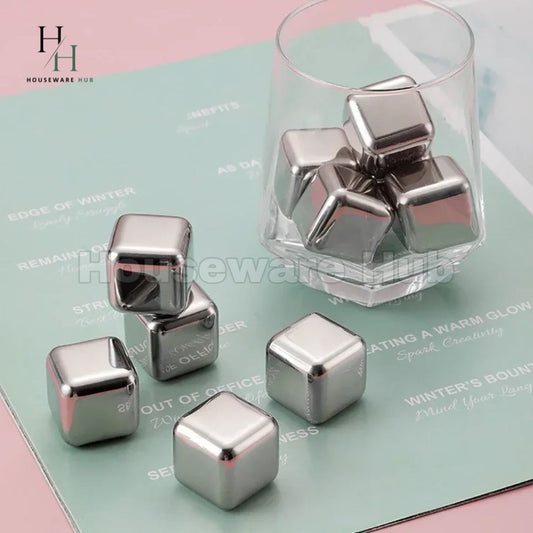 Reuseable Stainless Steel Ice-Cubes (6 Piece Set)