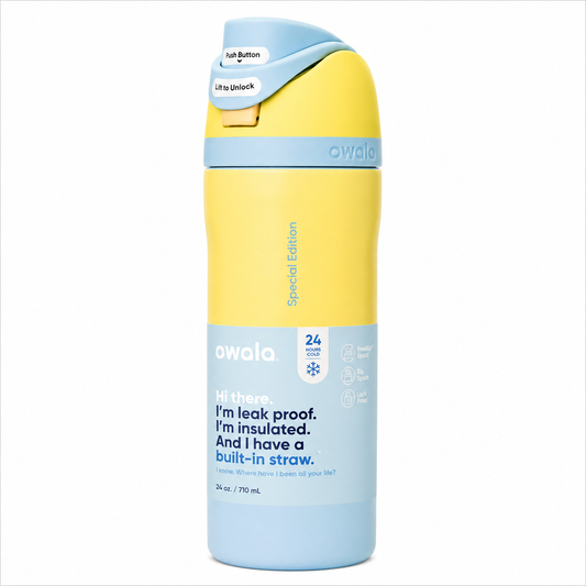 Owala 24oz Pastel Sunshine Edition FreeSip Insulated Water Bottle – Special Edition