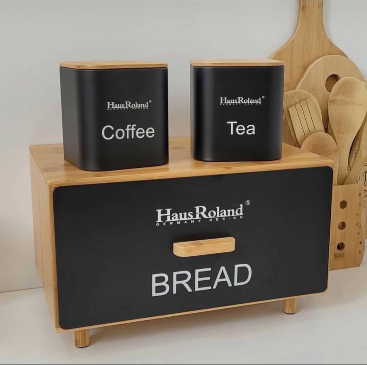 Haus Roland Bread Box With Jar-3 Piece With Tong