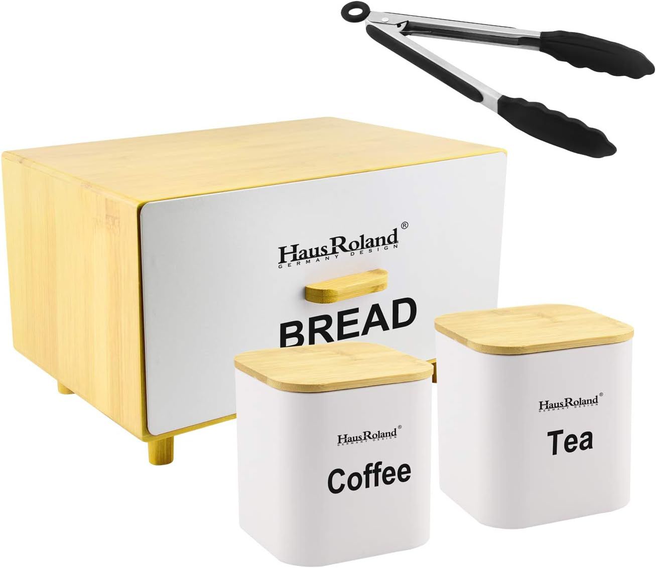 Haus Roland Bread Box With Jar-3 Piece With Tong