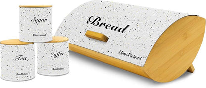 Haus Roland Bread Bin With Jars-4 Piece Set
