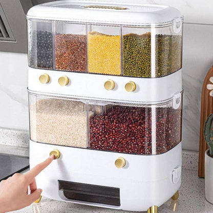 6 Grid Rice Grain Container