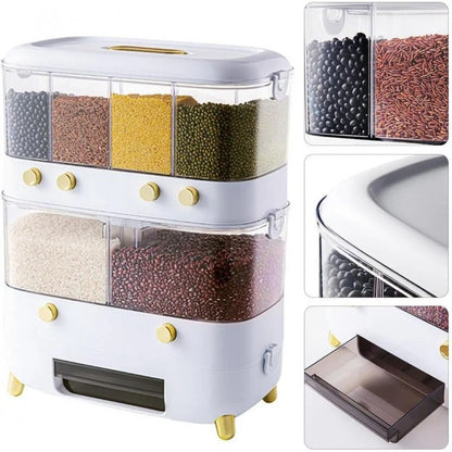 6 Grid Rice Grain Container