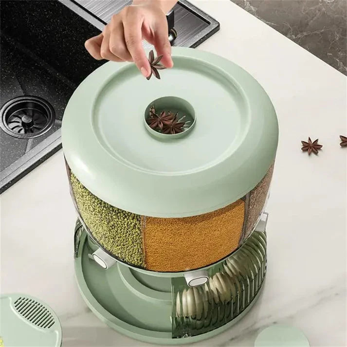 Rotating Grain Dispenser With Egg Tray