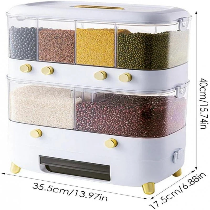 6 Grid Rice Grain Container