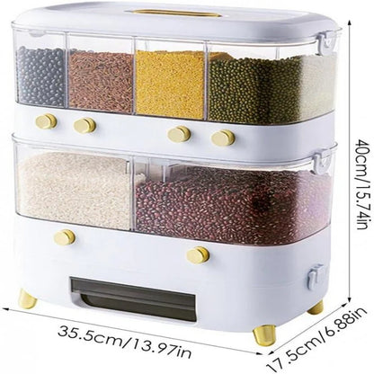 6 Grid Rice Grain Container