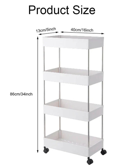 4 Tier Slim Trolley
