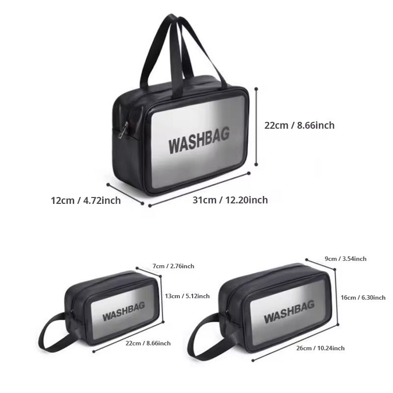 Transparent Toiletry Bag-3 Piece Set