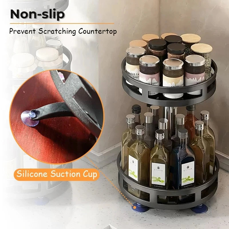 Rotatable Spice Rack Kitchen